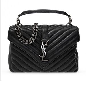 🩶🖤 Saint Laurent Classic Monogram College Bag Matelasse Chevron Leather Medium